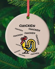 Chicken Chicken Chicken Circle ornament - single (porcelain) custom-circle-ornament-single-porcelain-lifestyle-10