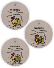 Chicken Chicken Chicken Circle Ornament (Wood tile
