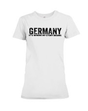 Germany - My Story Begins Premium Fit Ladies Tee tile