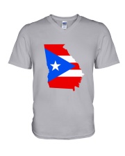 FLAG PUERTO RICO IN GEORGIA V-Neck T-Shirt tile