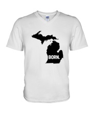Michigan - Born V-Neck T-Shirt tile