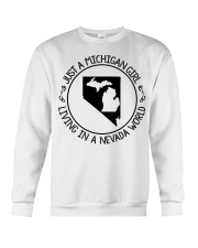 MICHIGAN GIRL LIVING IN NEVADA Crewneck Sweatshirt tile