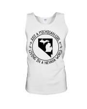 MICHIGAN GIRL LIVING IN NEVADA Unisex Tank tile