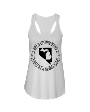 MICHIGAN GIRL LIVING IN NEVADA Ladies Flowy Tank tile