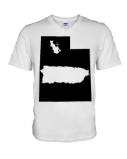 MAP PUERTO RICO IN UTAH V-Neck T-Shirt tile