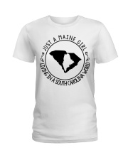 MAINE GIRL LIVING IN SOUTH CAROLINA Ladies T-Shirt tile