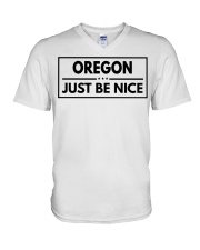 Oregon Just Be Nice V-Neck T-Shirt tile