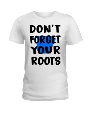 Arkansas Map Don't Forget Your Roots Ladies T-Shirt tile