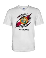 Flag Florida My Roots V-Neck T-Shirt tile