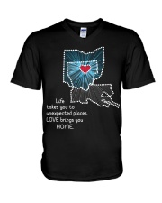 OHIO LOUISIANA LOVE BRINGS YOU HOME V-Neck T-Shirt tile