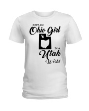 OHIO GIRL IN UTAH Ladies T-Shirt tile