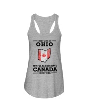 LIVE IN OHIO CANADA IN MY DNA Ladies Flowy Tank tile