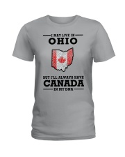 LIVE IN OHIO CANADA IN MY DNA Ladies T-Shirt tile