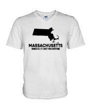 Massachusetts It's Not For Everyone V-Neck T-Shirt tile