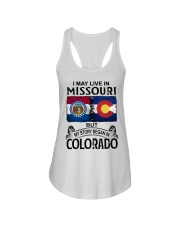 Began In Colorado - May Live InMissouri Ladies Flowy Tank tile
