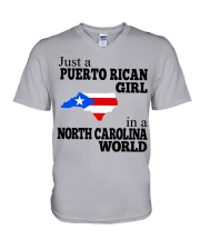 PUERTO RICAN GIRL IN NORTH CAROLINA V-Neck T-Shirt tile