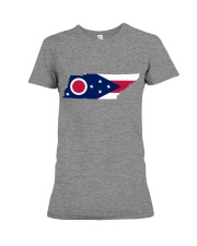 OHIO FLAG IN TENNESSEE Premium Fit Ladies Tee tile