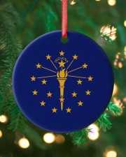 Flag Indiana Circle ornament - single (porcelain) custom-circle-ornament-single-porcelain-lifestyle-11