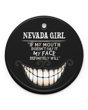 If My Mouth Nevada Girl Circle ornament - single (porcelain) front
