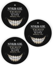 If My Mouth Nevada Girl Circle Ornament (Wood tile