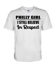 Philly Girl I Still Believe In Respect V-Neck T-Shirt tile