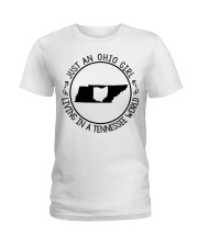 OHIO GIRL LIVING IN TENNESSEE Ladies T-Shirt tile