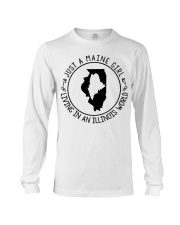 MAINE GIRL LIVING IN ILLINOIS Long Sleeve Tee tile