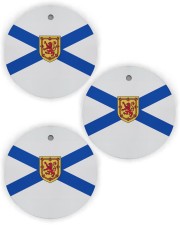 Flag Nova Scotia Circle Ornament (Wood tile