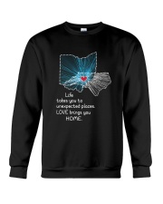 OHIO NORTH CAROLINA LOVE BRINGS YOU HOME Crewneck Sweatshirt tile