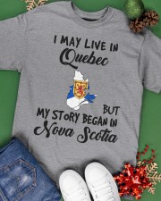 Began In Nova Scotia - Live In Quebec Classic T-Shirt apparel-classic-tshirt-lifestyle-back-69