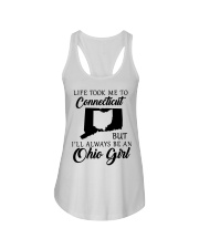 OHIO GIRL LIFE TOOK ME TO CONNECTICUT Ladies Flowy Tank tile