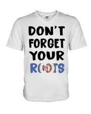 Minnesota Flag Don't Forget Your Roots V-Neck T-Shirt tile