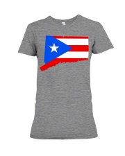 FLAG PUERTO RICO IN CONNECTICUT Premium Fit Ladies Tee tile