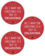 A Trip To Oklahoma Circle Ornament (Wood tile