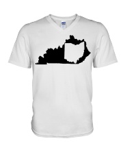 MAP OHIO IN KENTUCKY V-Neck T-Shirt tile