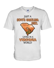 South Carolina Girl Living In Virginia V-Neck T-Shirt tile