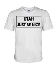 Utah Just Be Nice V-Neck T-Shirt tile