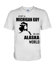 MICHIGAN GUY IN ALASKA V-Neck T-Shirt tile