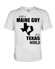 MAINE GUY IN TEXAS V-Neck T-Shirt tile