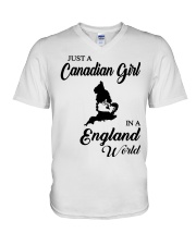 CANADIAN GIRL IN ENGLAND V-Neck T-Shirt tile