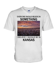 Should Be In Kansas V-Neck T-Shirt tile