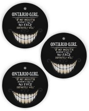 If My Mouth Ontario Girl Circle Ornament (Wood tile