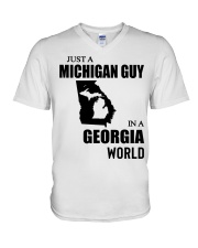 MICHIGAN GUY IN GEORGIA V-Neck T-Shirt tile