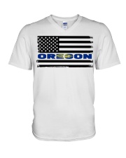 Flag - Oregon V-Neck T-Shirt tile