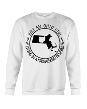 OHIO GIRL LIVING IN MASSACHUSETTS Crewneck Sweatshirt tile