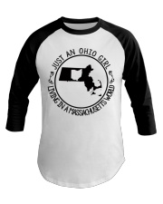 OHIO GIRL LIVING IN MASSACHUSETTS Baseball Tee tile
