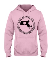 OHIO GIRL LIVING IN MASSACHUSETTS Hooded Sweatshirt front