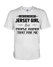Jersey Girl - But People Ruined V-Neck T-Shirt tile