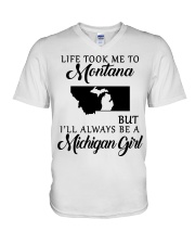 LIFE TOOK TO MONTANA BE A MICHIGAN GIRL V-Neck T-Shirt tile