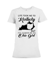 OHIO GIRL LIFE TOOK ME TO KENTUCKY Premium Fit Ladies Tee tile